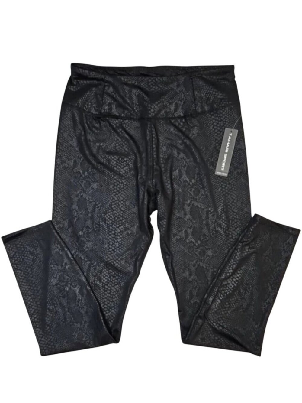 Tahari Sport Womens Black Snakeskin Activewear Leggings Size 3X